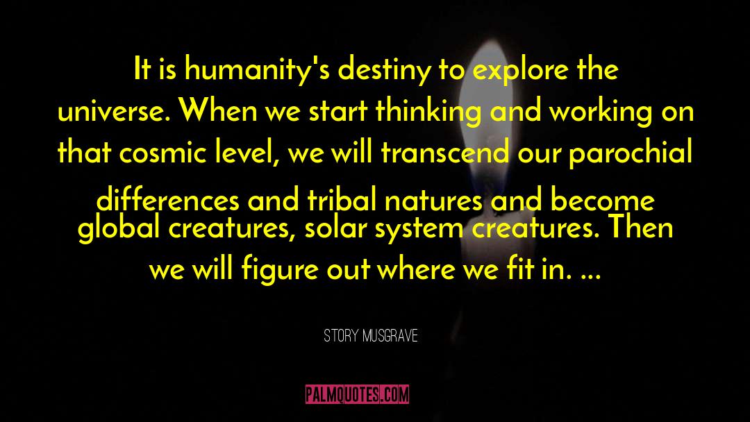 Story Musgrave Quotes: It is humanity's destiny to