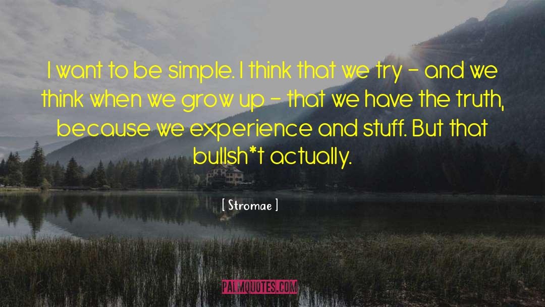 Stromae Quotes: I want to be simple.