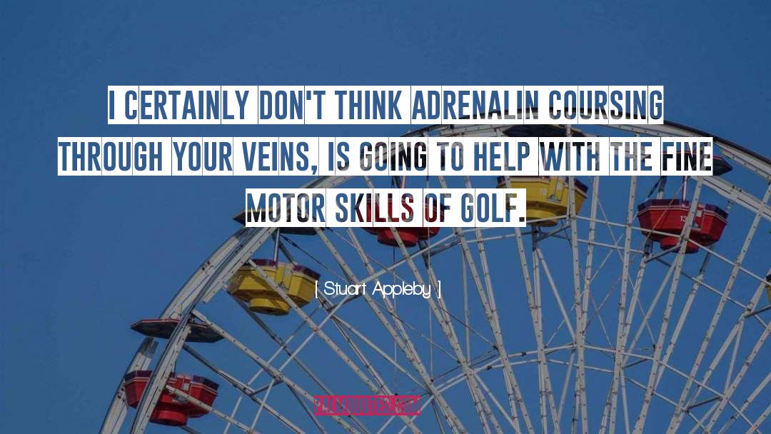 Stuart Appleby Quotes: I certainly don't think adrenalin