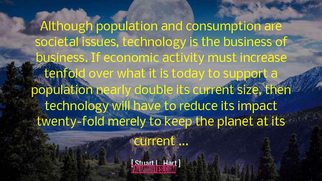 Stuart L. Hart Quotes: Although population and consumption are