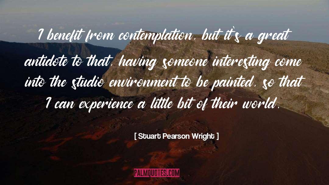 Stuart Pearson Wright Quotes: I benefit from contemplation, but