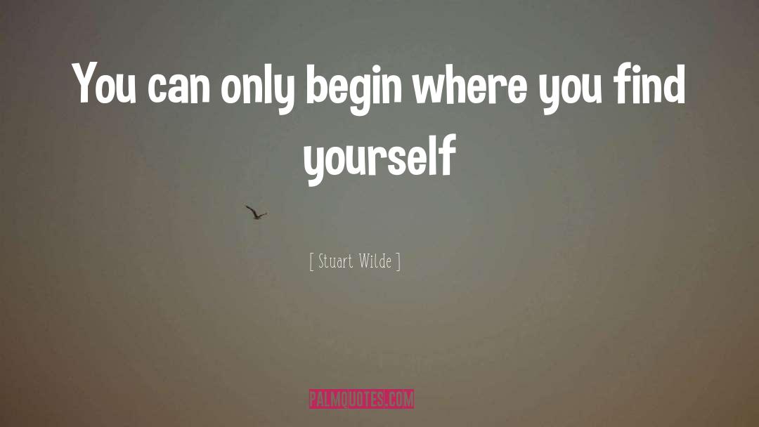 Stuart Wilde Quotes: You can only begin where