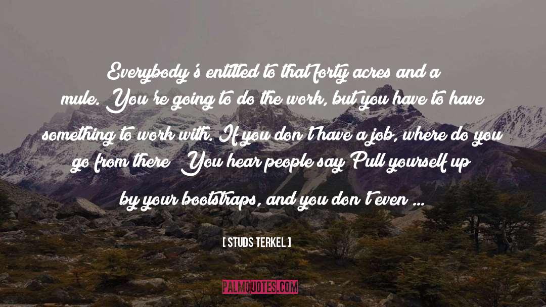 Studs Terkel Quotes: Everybody's entitled to that forty