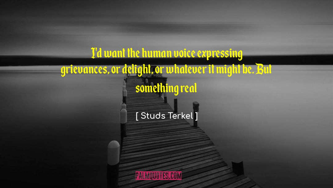 Studs Terkel Quotes: I'd want the human voice