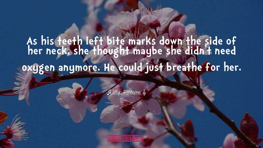 Stylo Fantome Quotes: As his teeth left bite
