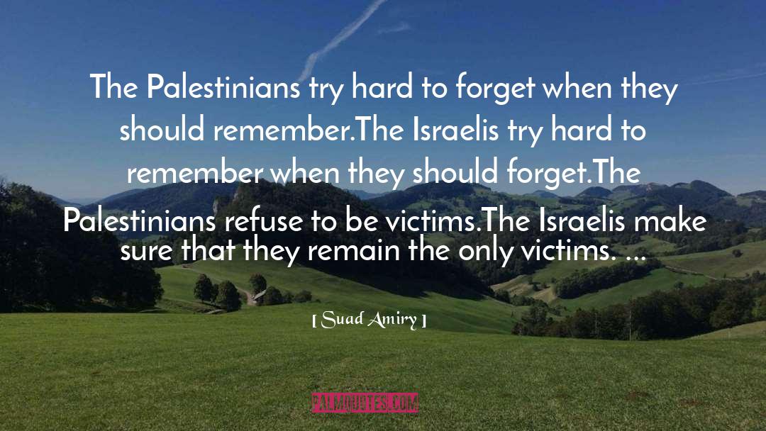 Suad Amiry Quotes: The Palestinians try hard to