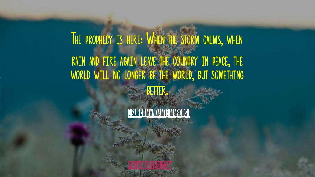 Subcomandante Marcos Quotes: The prophecy is here: When