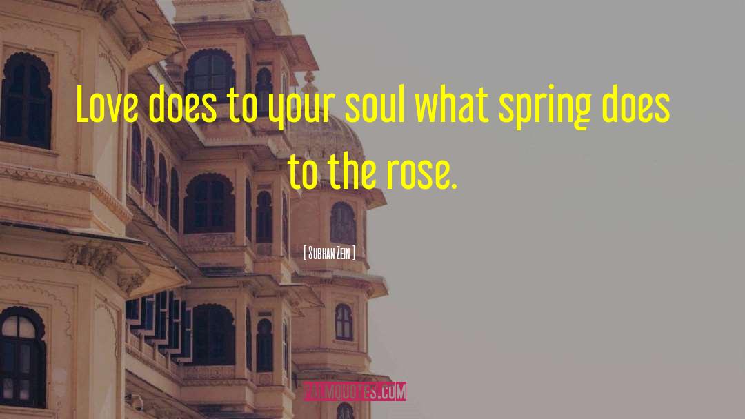 Subhan Zein Quotes: Love does to your soul