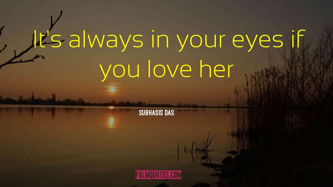 Subhasis Das Quotes: It's always in your eyes