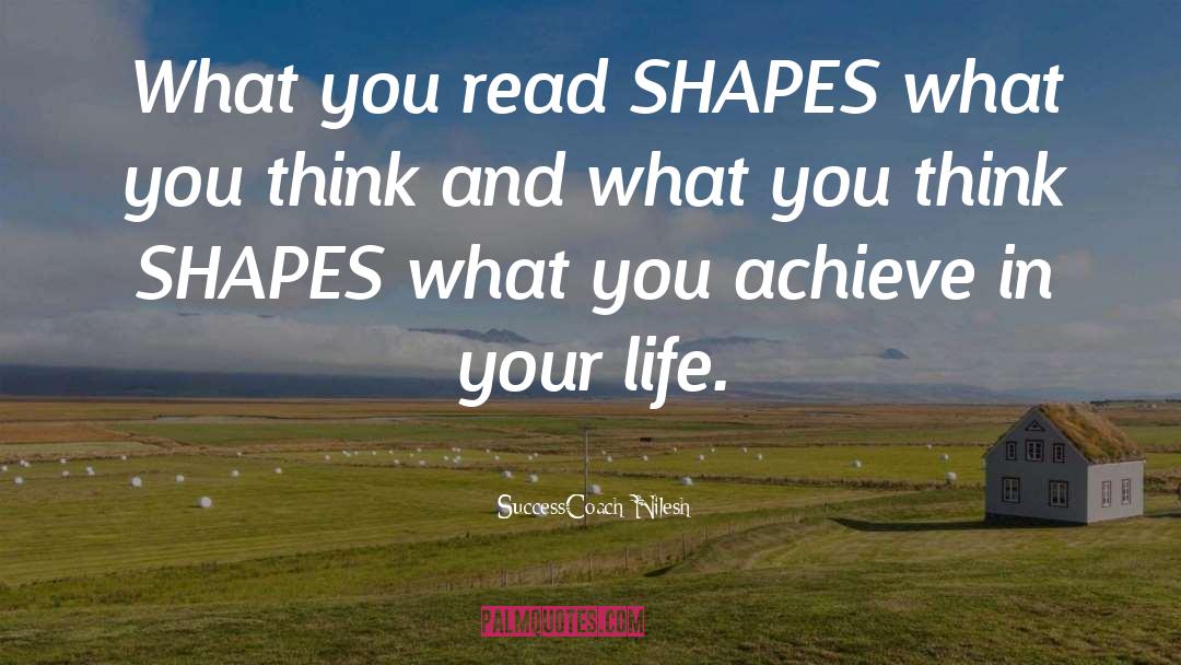 SuccessCoach Nilesh Quotes: What you read SHAPES what