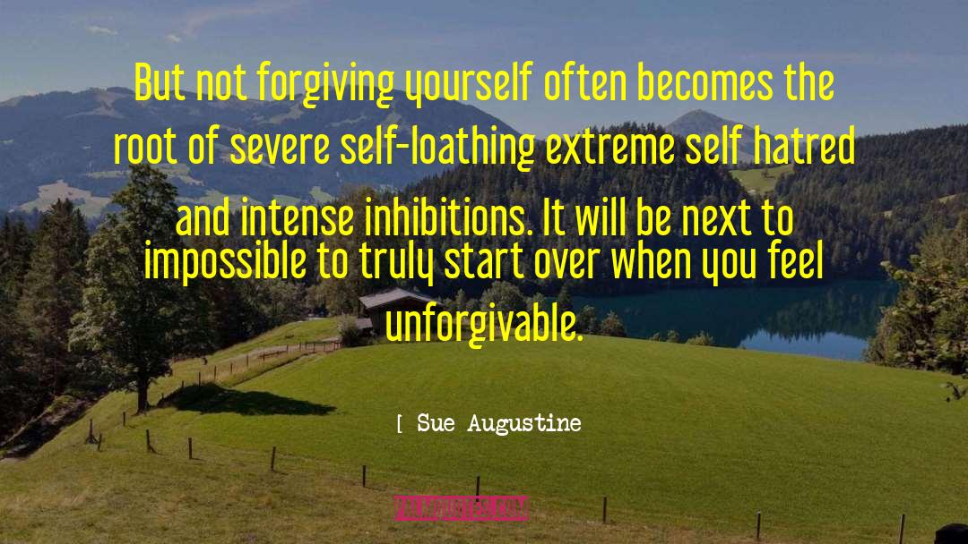 Sue Augustine Quotes: But not forgiving yourself often