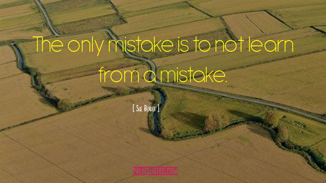 Sue Bender Quotes: The only mistake is to