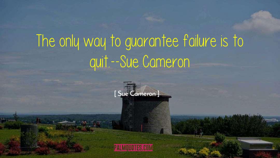 Sue Cameron Quotes: The only way to guarantee