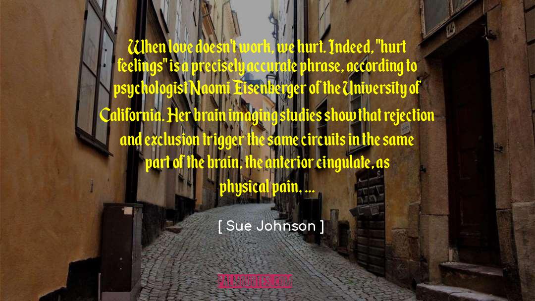 Sue Johnson Quotes: When love doesn't work, we