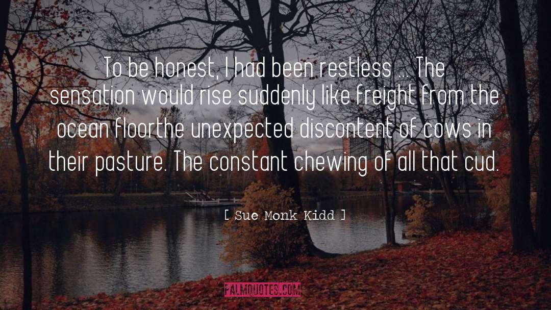 Sue Monk Kidd Quotes: To be honest, I had