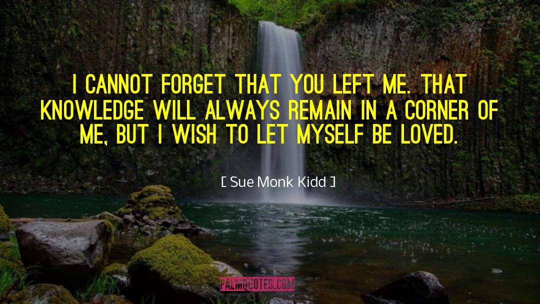 Sue Monk Kidd Quotes: I cannot forget that you