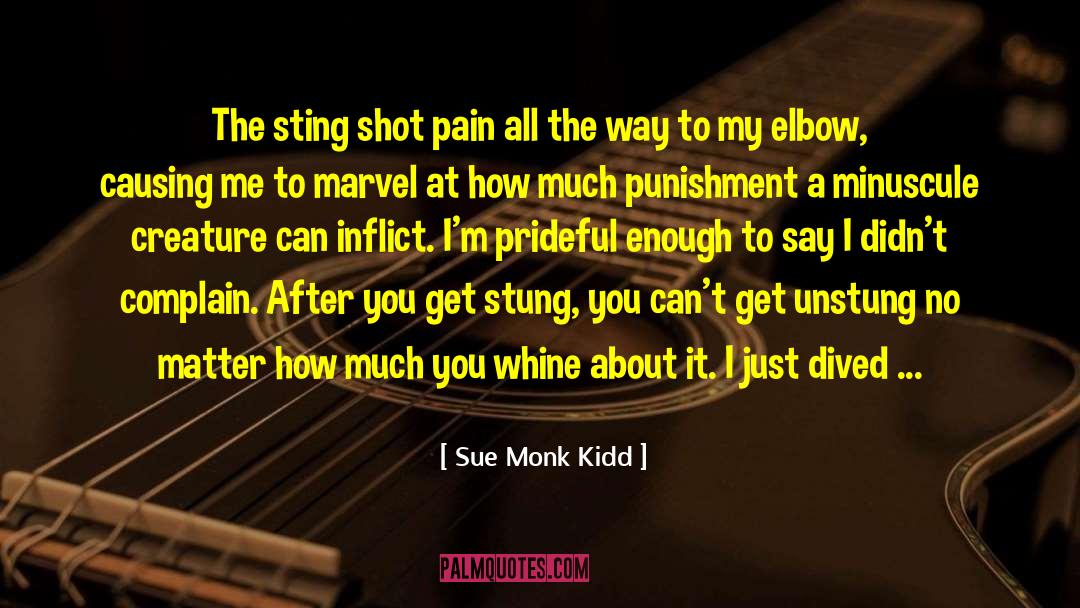 Sue Monk Kidd Quotes: The sting shot pain all