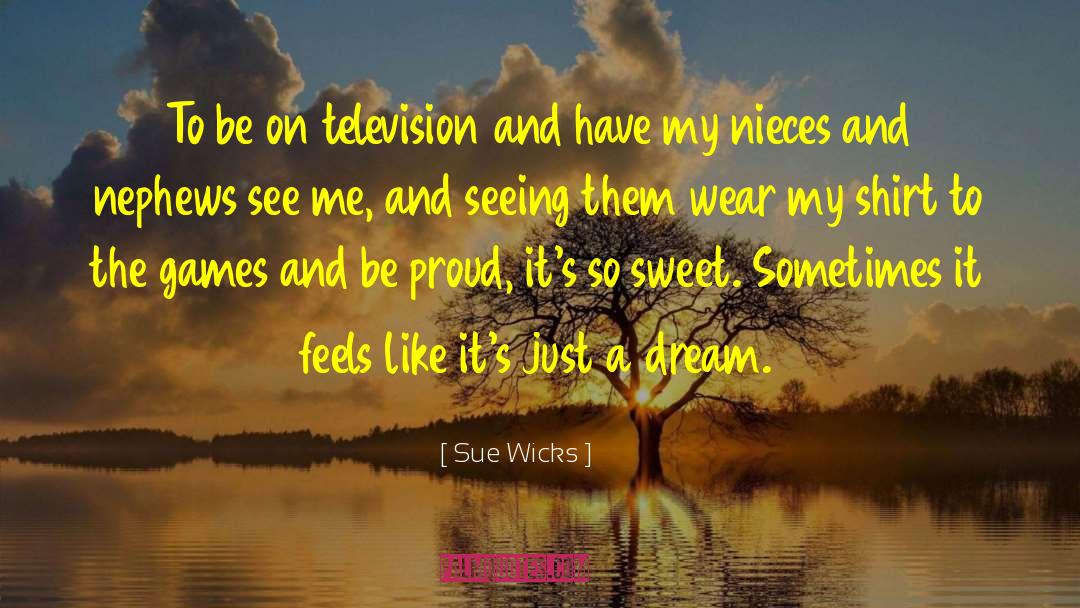 Sue Wicks Quotes: To be on television and