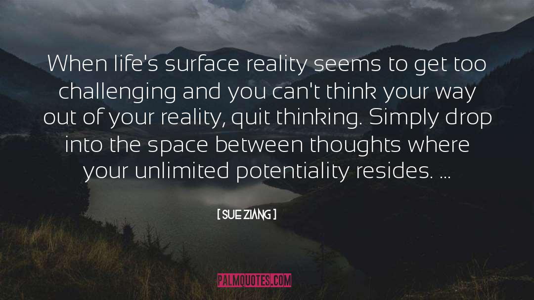 Sue Ziang Quotes: When life's surface reality seems