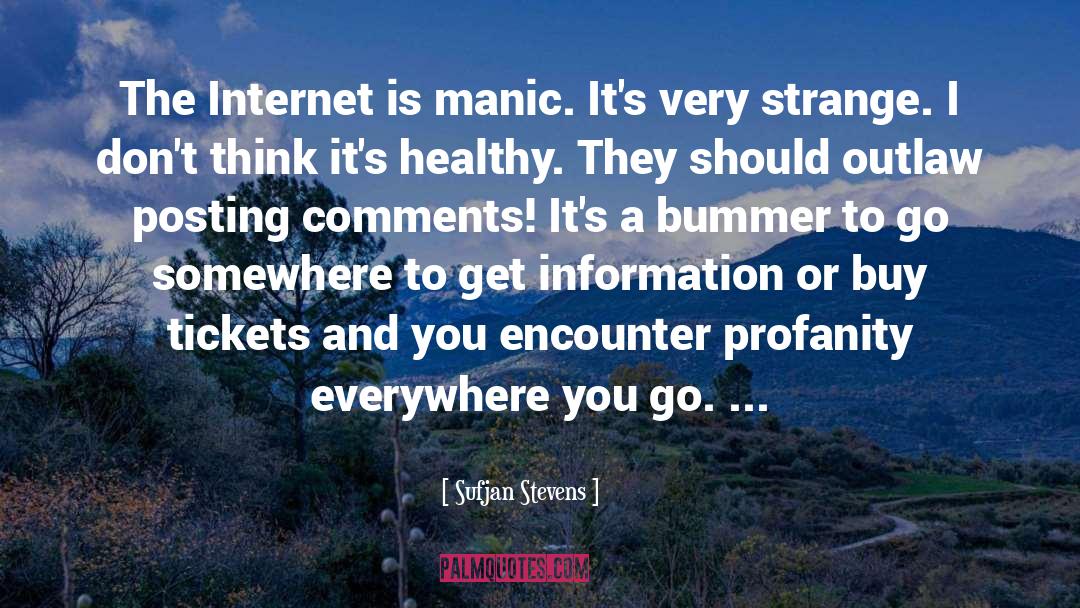 Sufjan Stevens Quotes: The Internet is manic. It's