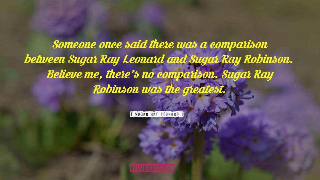 Sugar Ray Leonard Quotes: Someone once said there was