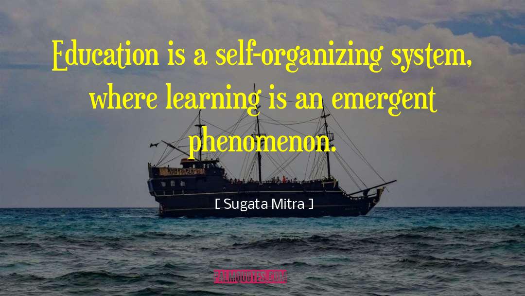 Sugata Mitra Quotes: Education is a self-organizing system,