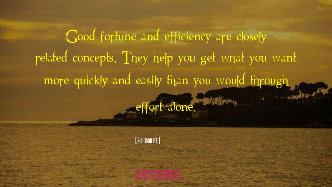 Suh Yoon Lee Quotes: Good fortune and efficiency are