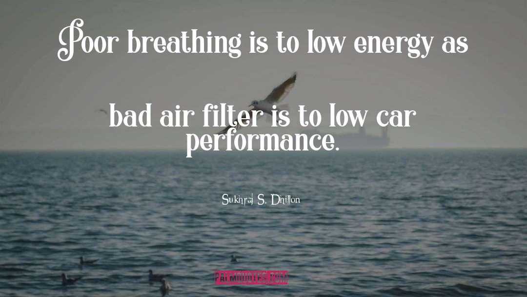 Sukhraj S. Dhillon Quotes: Poor breathing is to low