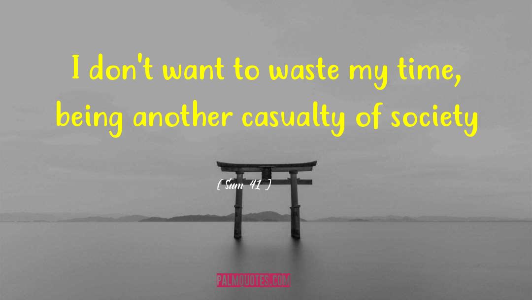 Sum 41 Quotes: I don't want to waste