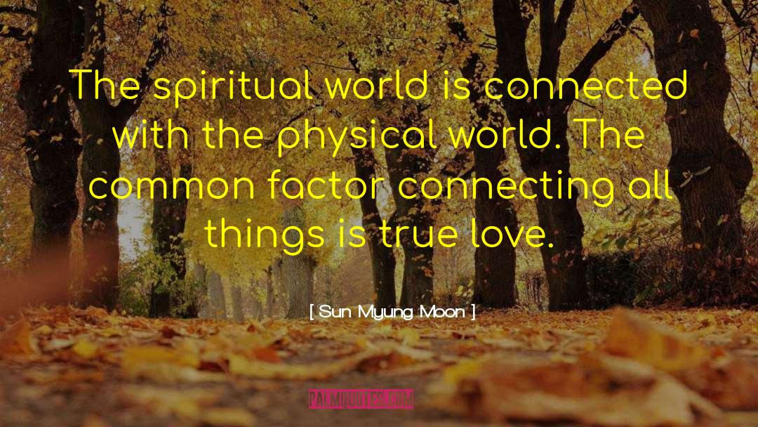 Sun Myung Moon Quotes: The spiritual world is connected