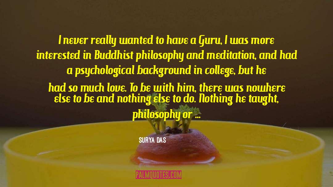 Surya Das Quotes: I never really wanted to