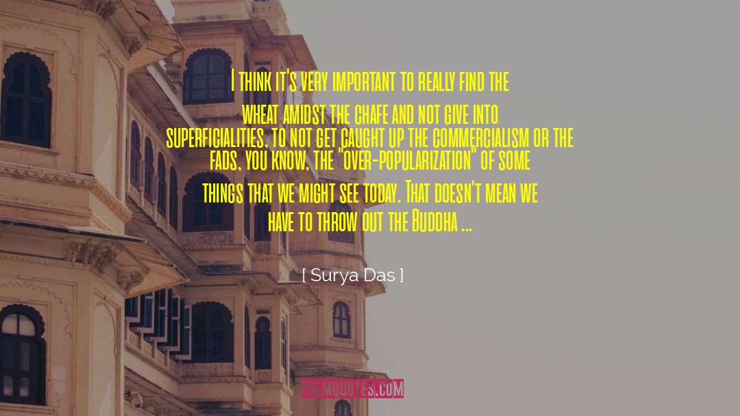 Surya Das Quotes: I think it's very important