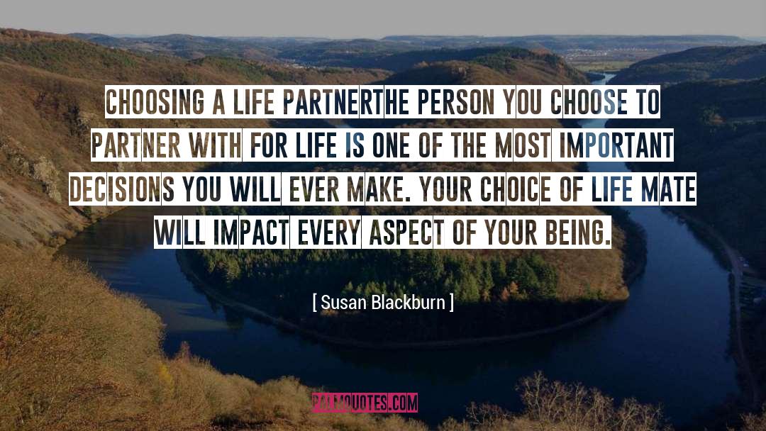 Susan Blackburn Quotes: Choosing a Life Partner<br /><br