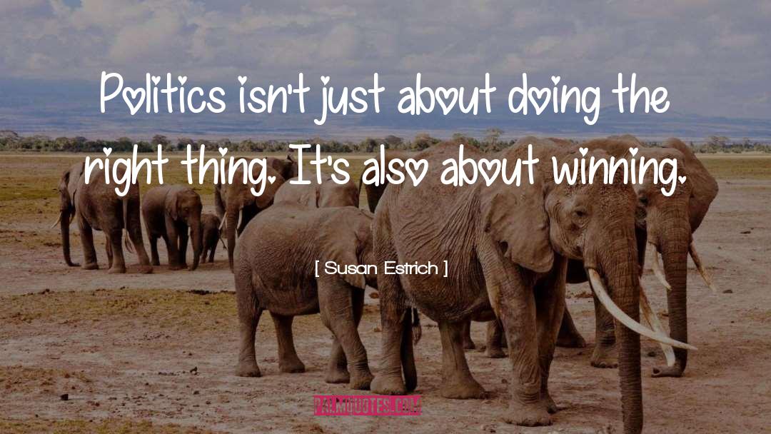 Susan Estrich Quotes: Politics isn't just about doing