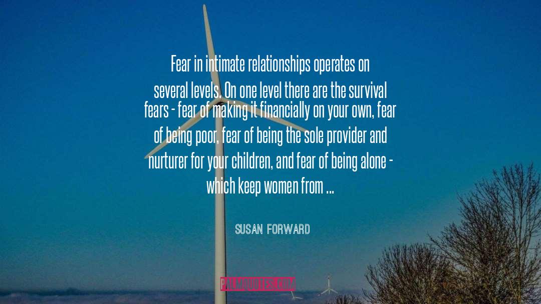 Susan Forward Quotes: Fear in intimate relationships operates