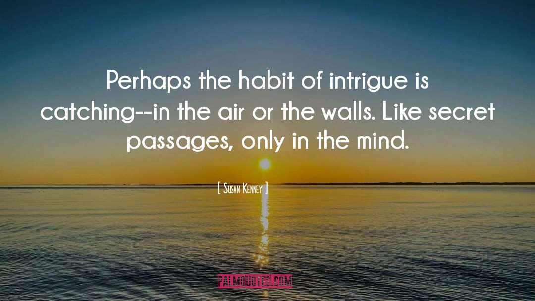 Susan Kenney Quotes: Perhaps the habit of intrigue