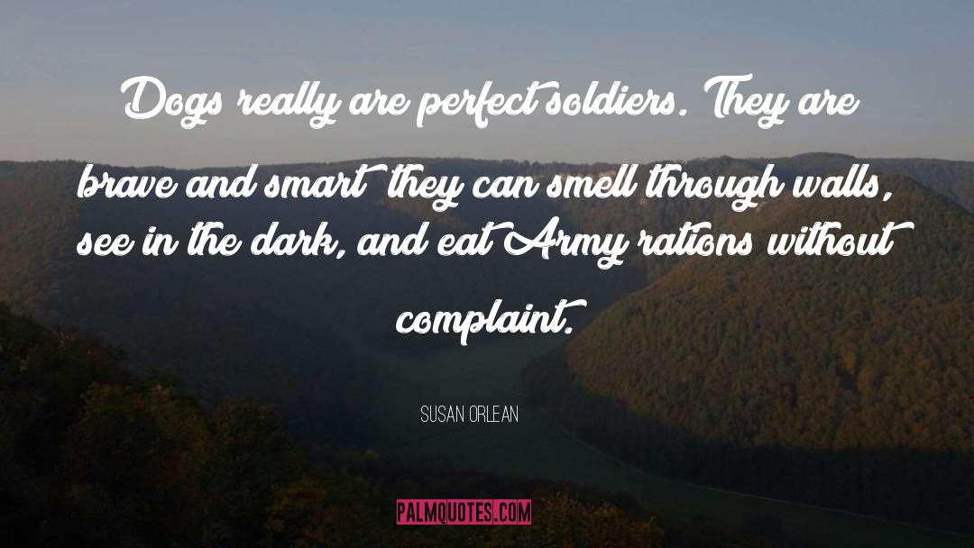Susan Orlean Quotes: Dogs really are perfect soldiers.