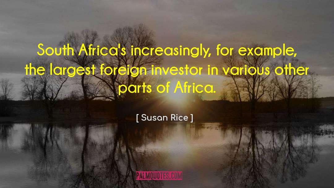 Susan Rice Quotes: South Africa's increasingly, for example,