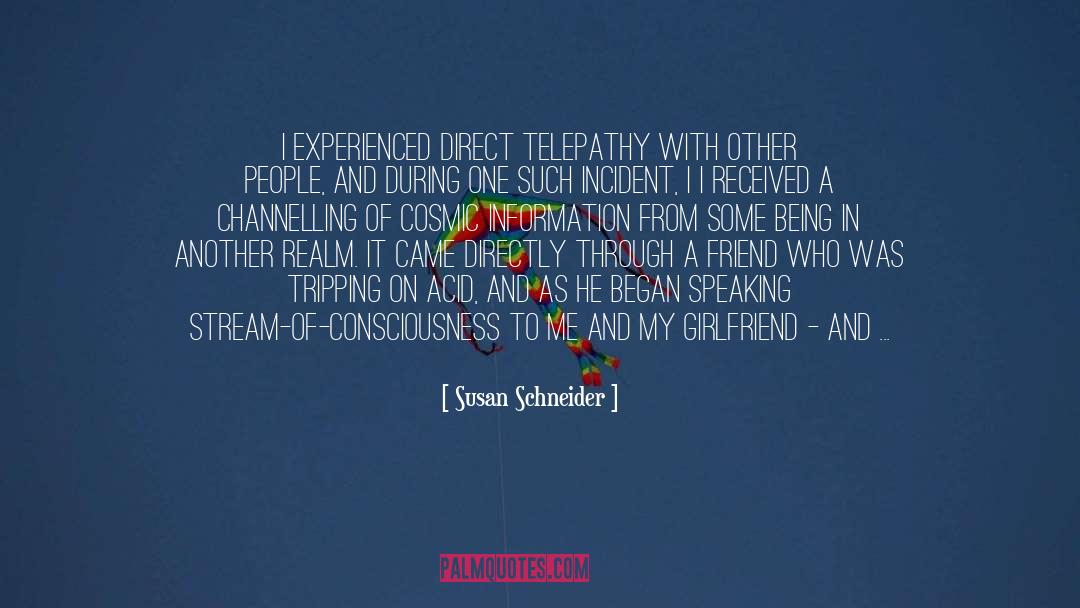 Susan Schneider Quotes: I experienced direct telepathy with