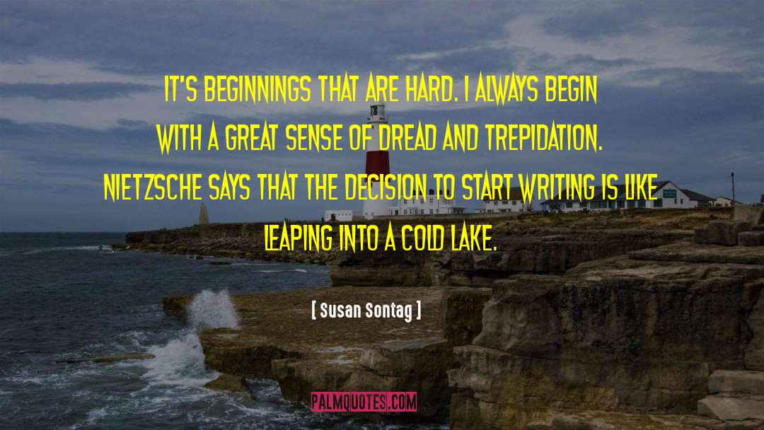 Susan Sontag Quotes: It's beginnings that are hard.