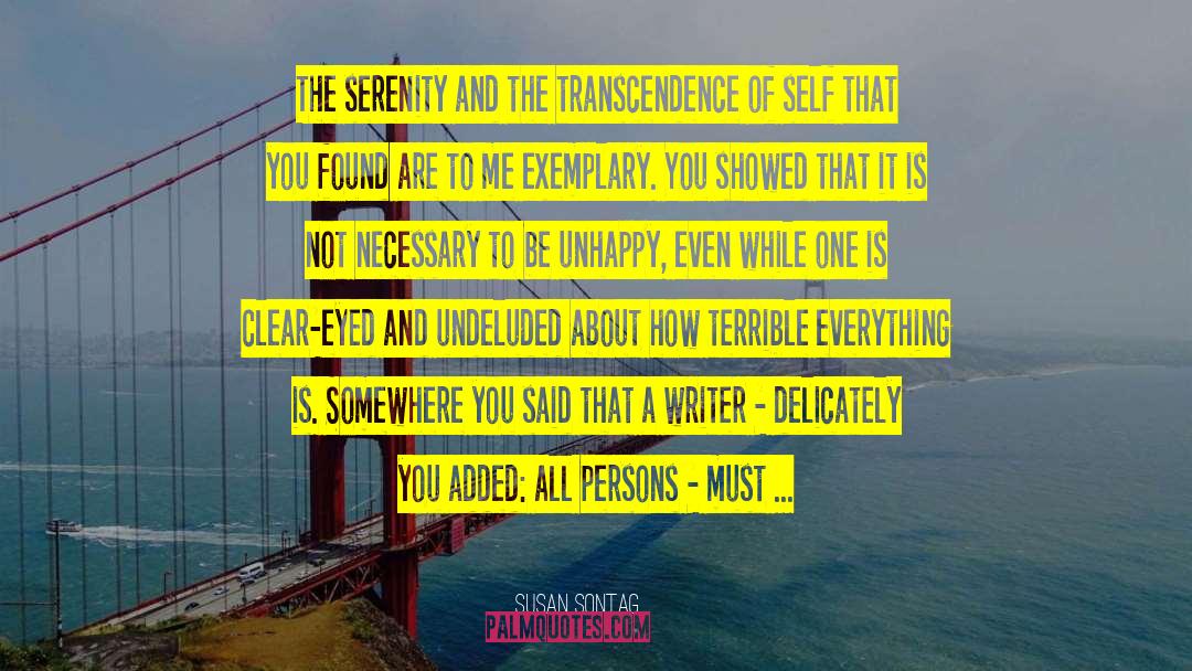 Susan Sontag Quotes: The serenity and the transcendence