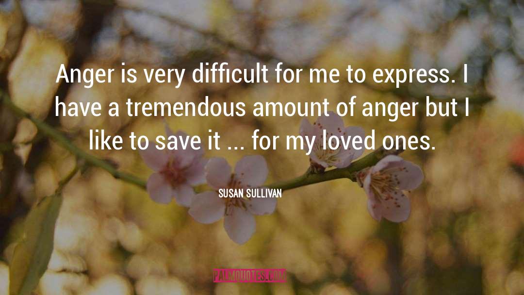 Susan Sullivan Quotes: Anger is very difficult for