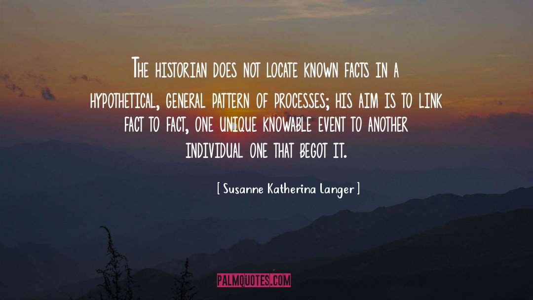 Susanne Katherina Langer Quotes: The historian does not locate