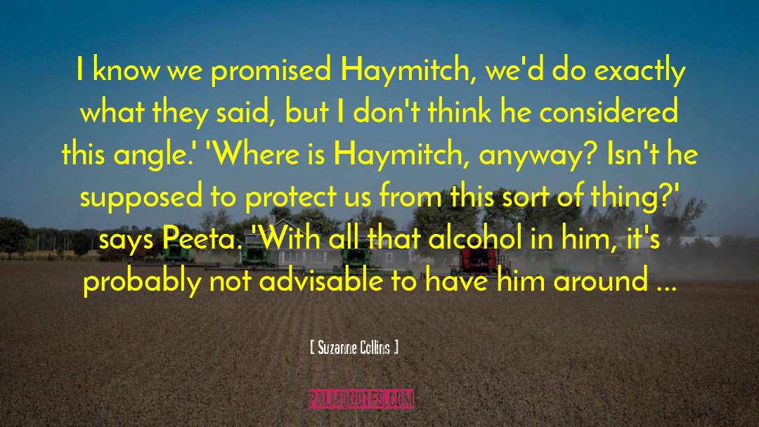 Suzanne Collins Quotes: I know we promised Haymitch,