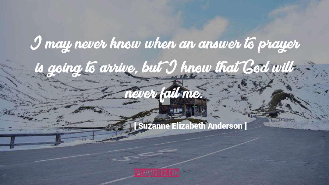 Suzanne Elizabeth Anderson Quotes: I may never know when