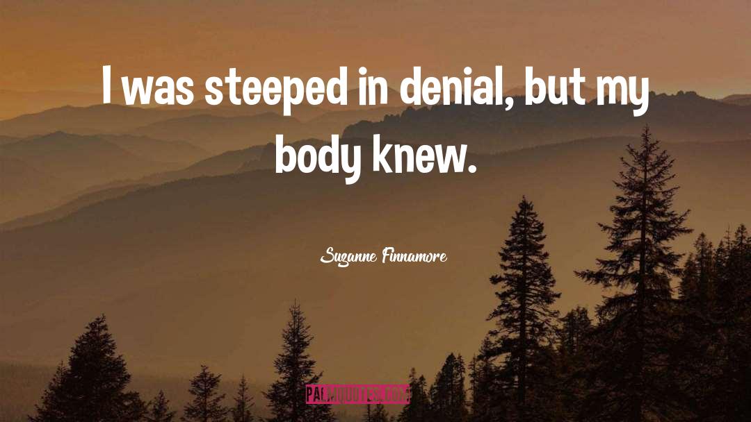 Suzanne Finnamore Quotes: I was steeped in denial,