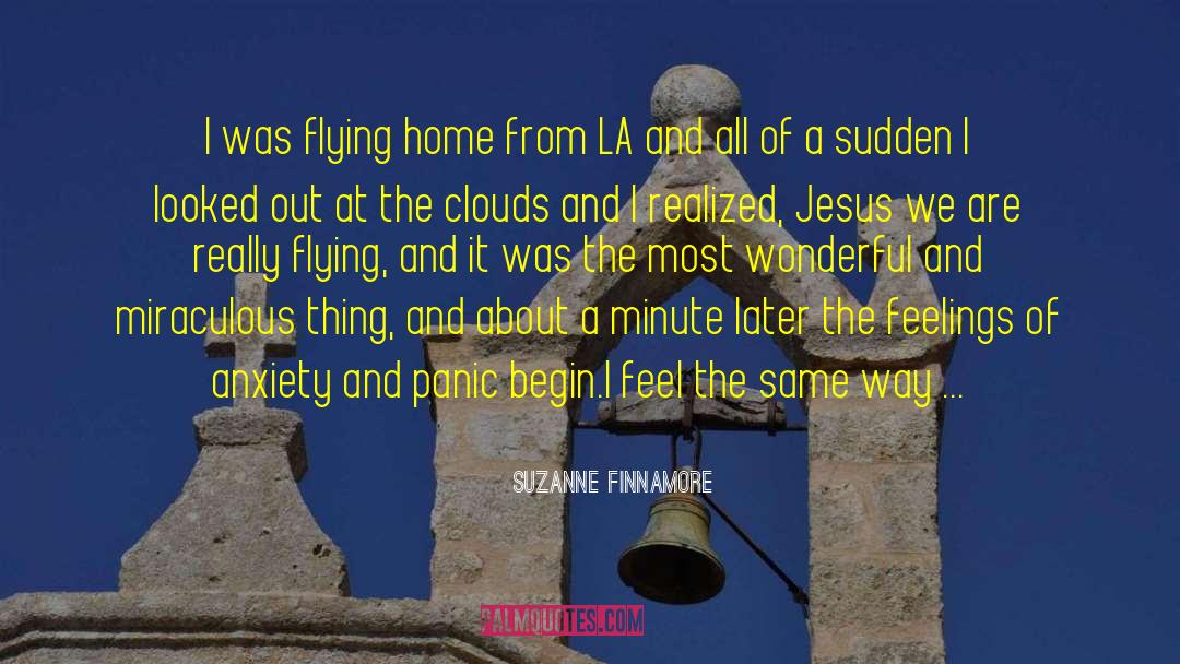 Suzanne Finnamore Quotes: I was flying home from