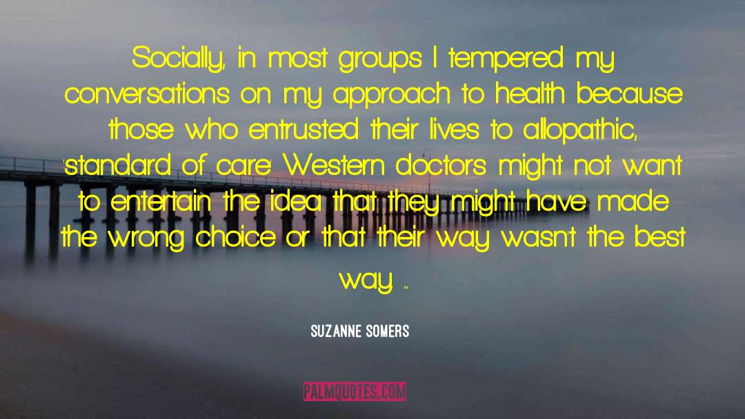 Suzanne Somers Quotes: Socially, in most groups I