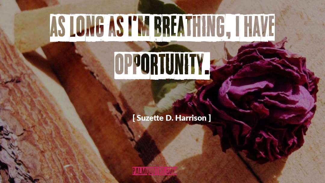 Suzette D. Harrison Quotes: As long as I'm breathing,