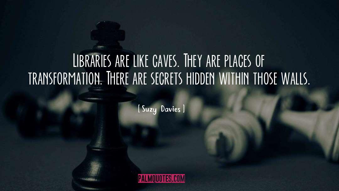 Suzy  Davies Quotes: Libraries are like caves. They